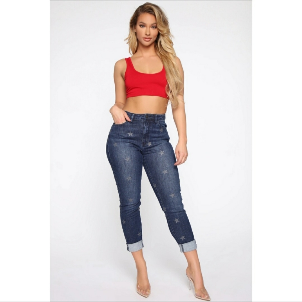 Fashion Nova Starry Night Boyfriend Jeans, Size 5